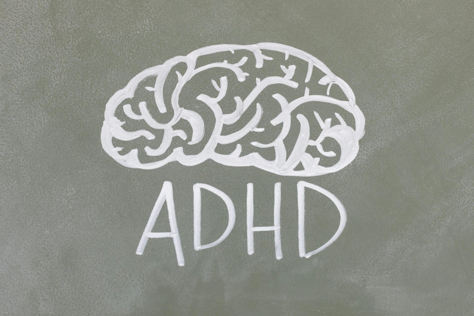 Chalkboard drawing depicting ADHD for mental health awareness.